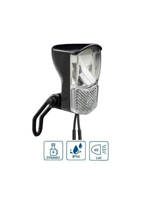 Lámpa első VeloGo agydinamós 1x3W led 90 Lumen